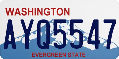 WA license plate AYQ5547