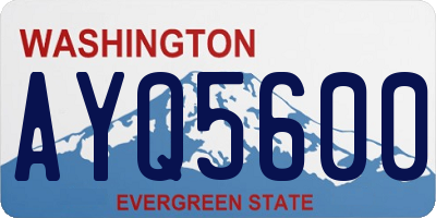 WA license plate AYQ5600