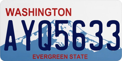 WA license plate AYQ5633