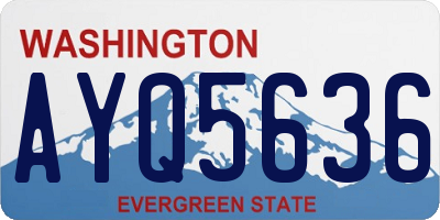 WA license plate AYQ5636