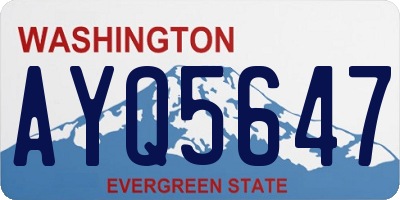 WA license plate AYQ5647