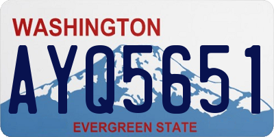 WA license plate AYQ5651