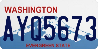 WA license plate AYQ5673