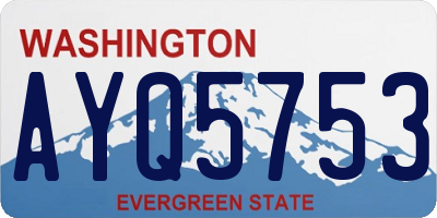 WA license plate AYQ5753