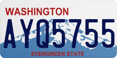 WA license plate AYQ5755