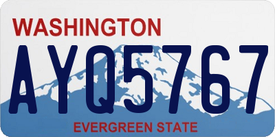 WA license plate AYQ5767