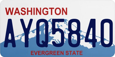 WA license plate AYQ5840