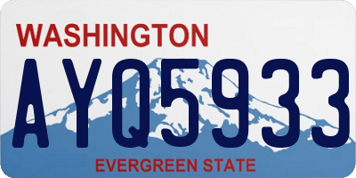 WA license plate AYQ5933