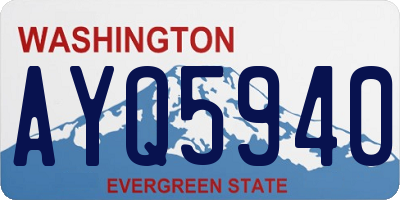 WA license plate AYQ5940