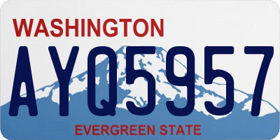 WA license plate AYQ5957