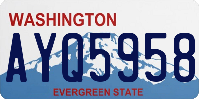 WA license plate AYQ5958