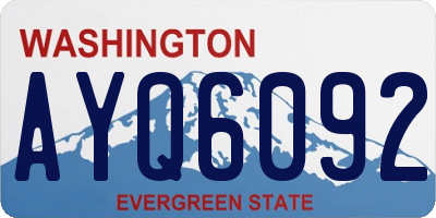 WA license plate AYQ6092