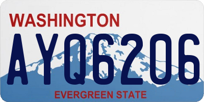 WA license plate AYQ6206