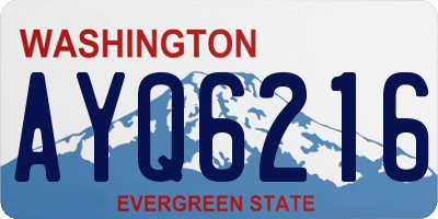 WA license plate AYQ6216