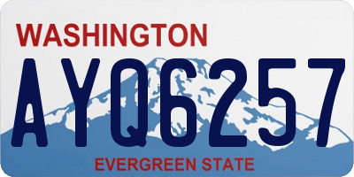 WA license plate AYQ6257