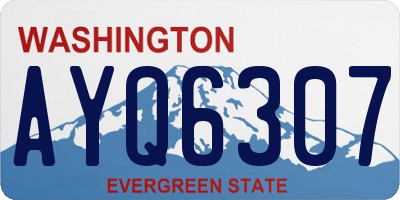 WA license plate AYQ6307