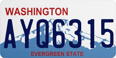 WA license plate AYQ6315