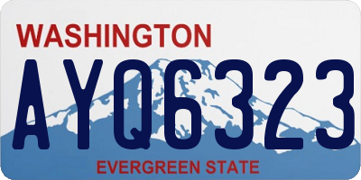WA license plate AYQ6323