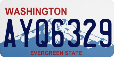 WA license plate AYQ6329