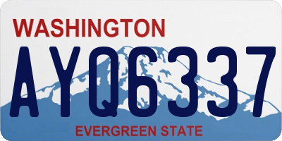 WA license plate AYQ6337