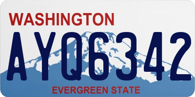 WA license plate AYQ6342