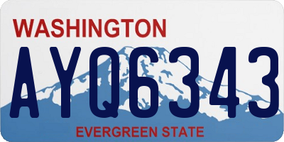 WA license plate AYQ6343