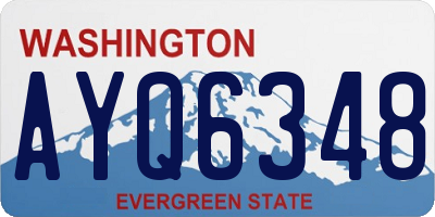 WA license plate AYQ6348