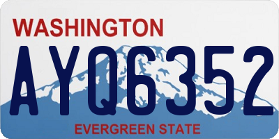 WA license plate AYQ6352