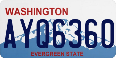 WA license plate AYQ6360