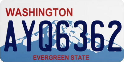 WA license plate AYQ6362