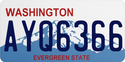WA license plate AYQ6366