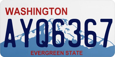 WA license plate AYQ6367