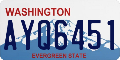 WA license plate AYQ6451