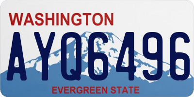 WA license plate AYQ6496