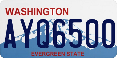 WA license plate AYQ6500