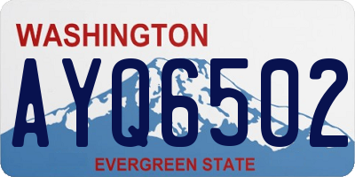 WA license plate AYQ6502