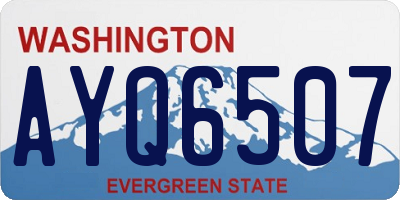 WA license plate AYQ6507