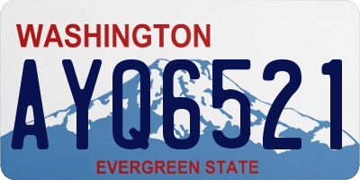 WA license plate AYQ6521