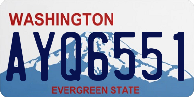 WA license plate AYQ6551