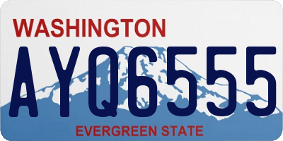 WA license plate AYQ6555