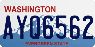 WA license plate AYQ6562