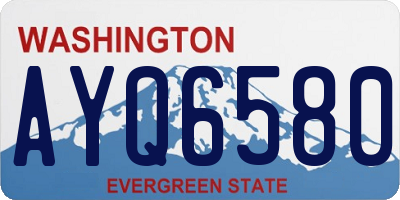 WA license plate AYQ6580