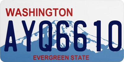 WA license plate AYQ6610