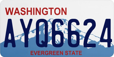 WA license plate AYQ6624