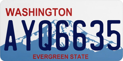 WA license plate AYQ6635