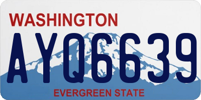WA license plate AYQ6639