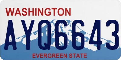 WA license plate AYQ6643