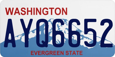 WA license plate AYQ6652