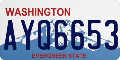WA license plate AYQ6653