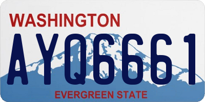WA license plate AYQ6661